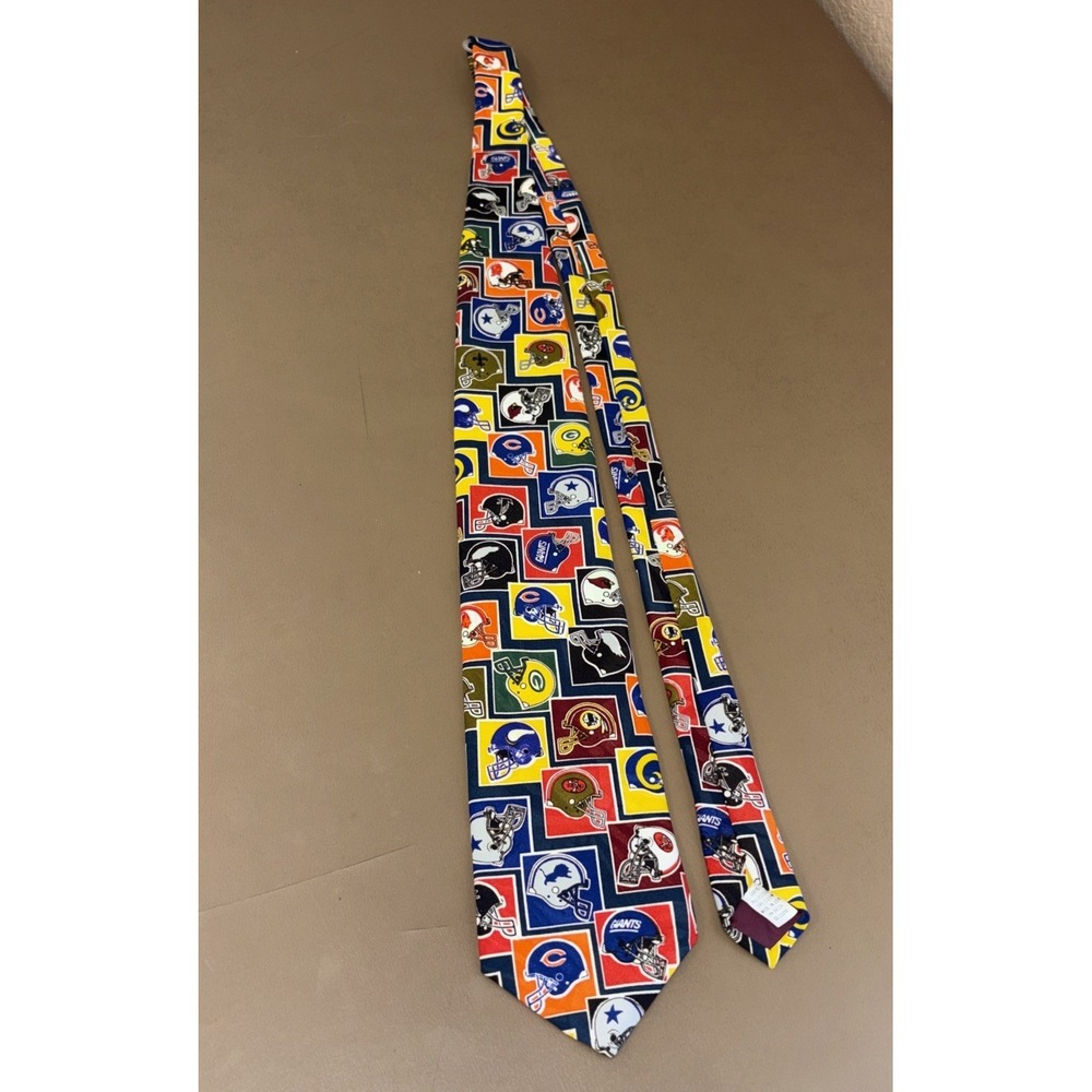 Vtg‎ 90's Surrey Necktie NFL Team Logos Helmets Redskins Lions Bears Giants TB